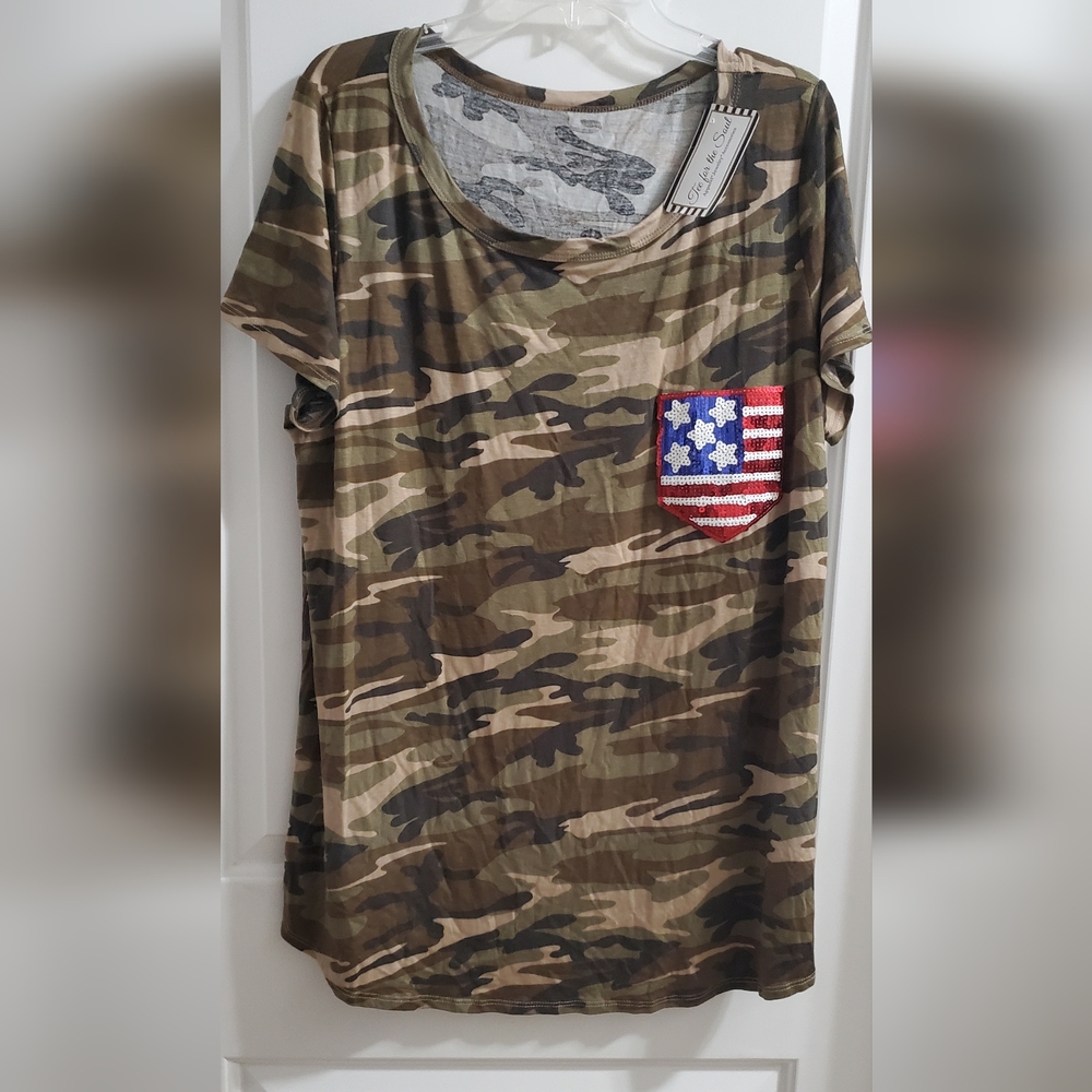 Camo Shirt with Sequence Flag Pocket